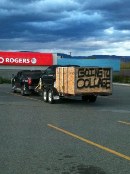 This person is going to college. Hopefully he will learn how to spell before he graduates.