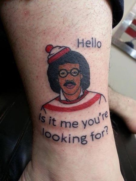 This Tattoo Artist has combined Lionel Richie and Waldo to create something awesome.