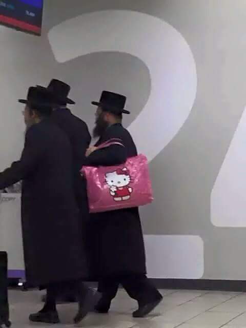 Three Jews walk into a bar with a Hello Kitty purse...