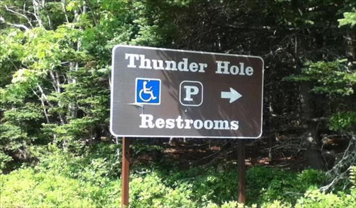 Thunder Hole restrooms sounds extremely interesting.