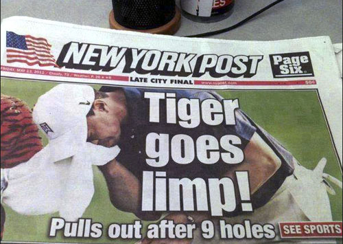 Tiger just can't keep up like he used to
