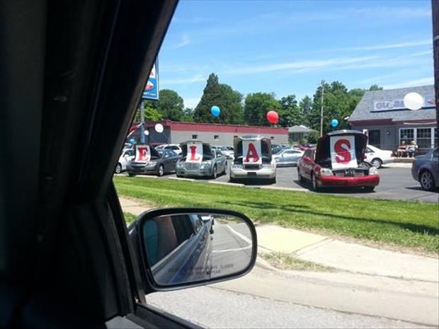 Used Car Lot Doesn't Understand How To Install The Letters In The Proper Order.