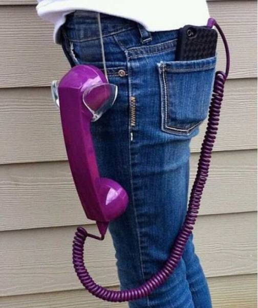 Walking phone booth.