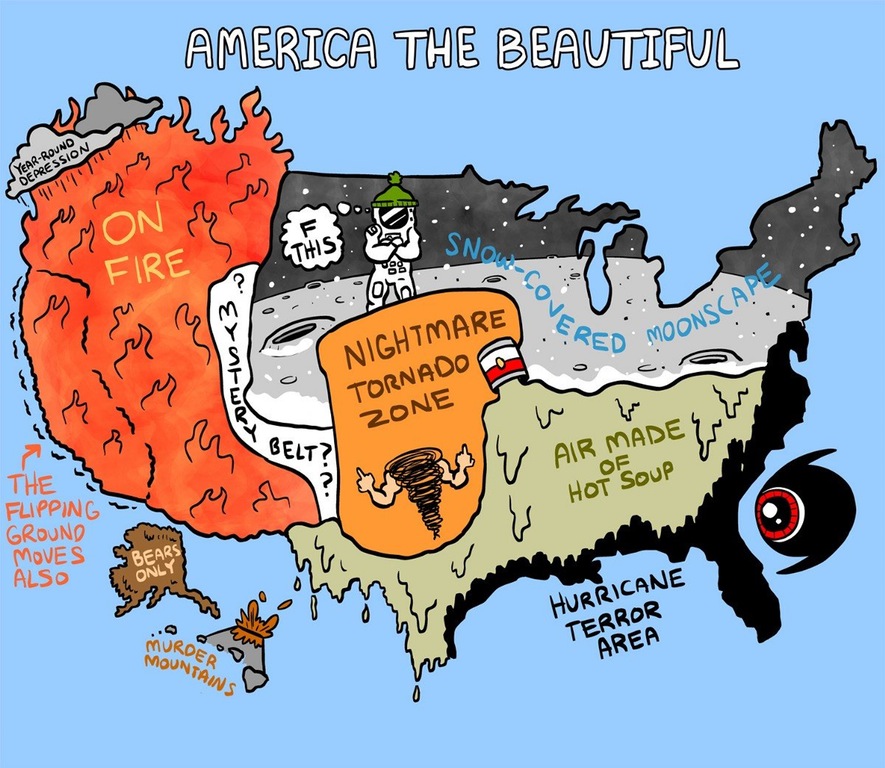 Weather regions in America.