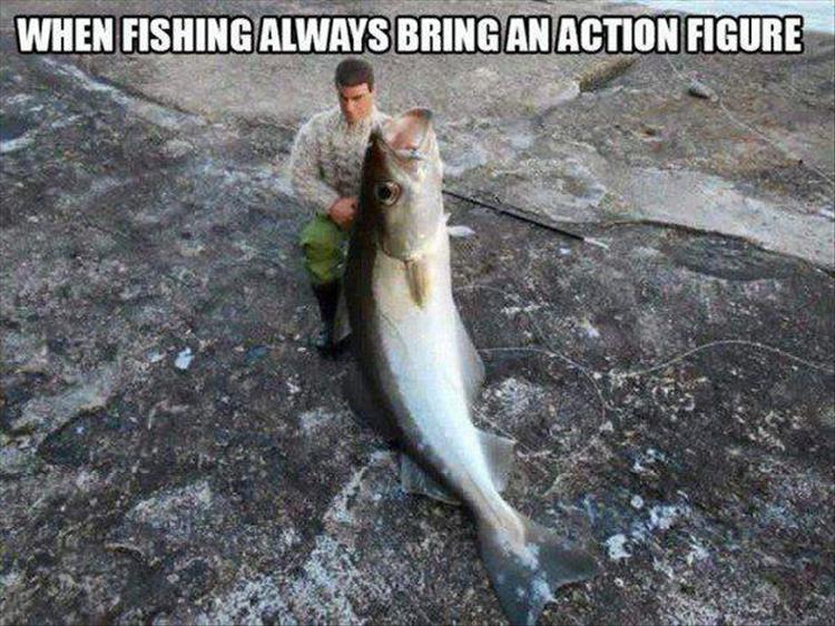 When fishing, always bring an action figure.