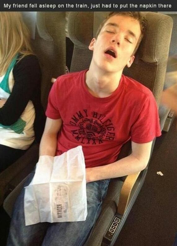 When he woke up he probably thought his prankster friend was a real jerk off.