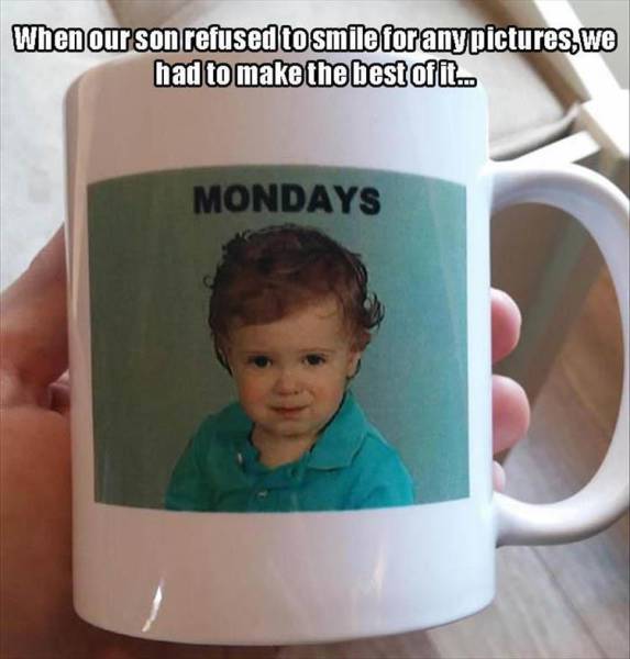 When our son refused to smile for any pictures, we had to make the best of it.