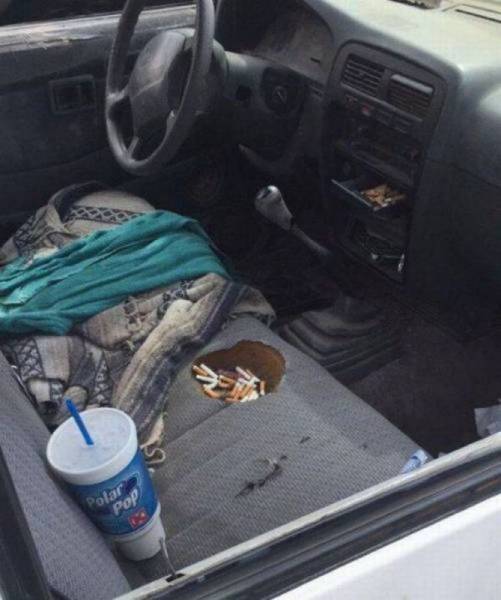 When the ashtray in your car isn't big enough.