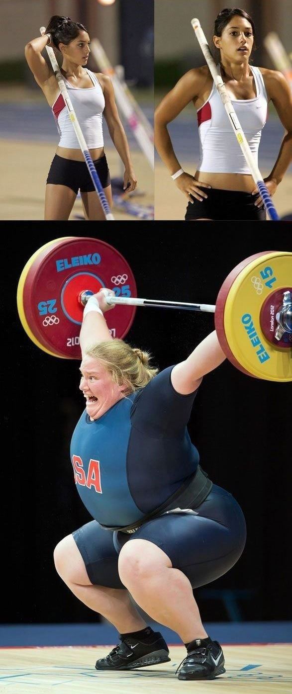 Why is women's track and field more popular than weightlifting among male viewers?