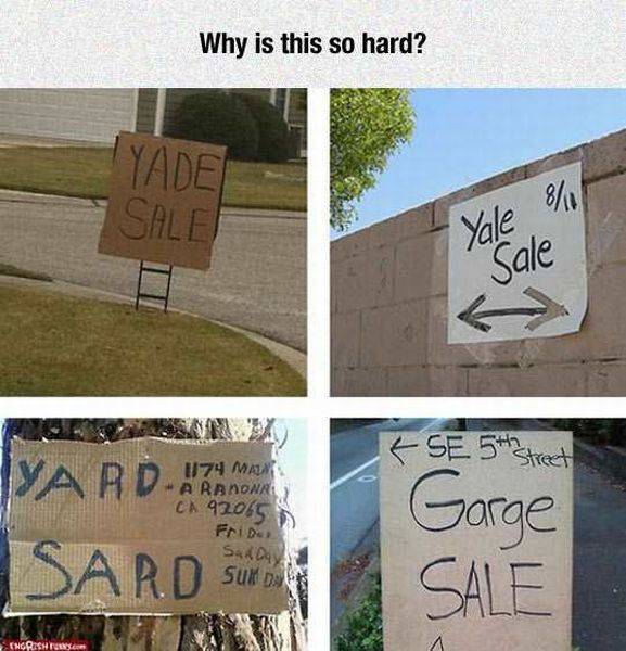 Yard sale and garage sale signs. Why is this so hard?