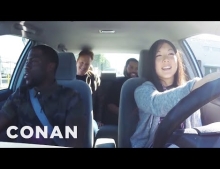 Conan O'Brien, Ice Cube and Kevin Hart help a student driver.