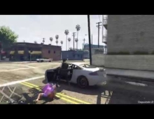 Woman Gets Carjacked Then Immediately Run Over By A Passing Car And Turned Into Exploding Road Kill In The Video Game Grand Theft Auto V (GTA 5).