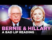 A bad lip reading of Bernie Sanders and Hillary Clinton.