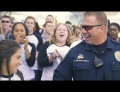 Massive mob overwhelms school's favorite police officer!
