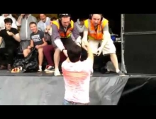 Iron Stomach Contest At The University College Dublin Where Competitors Eat Disgusting Food And Drink Booze And The Last Man Standing Wins. One Guy Gives Up And Slips And Into The Vomit Pit.