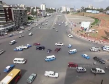 No traffic light plus plenty of traffic equals organized chaos at Meskel Square in Ethiopa.