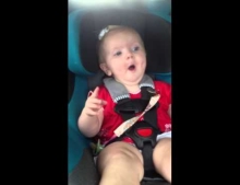 Baby crying until a Katy Perry song starts playing and then she cheers right up.