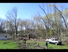 Tree falls the wrong way and smashes a house.