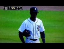 Baseball player Austin Jackson of the Detroit Tigers gets traded in the middle of a game.