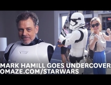 Luke Skywalker aka Mark Hamill goes undercover as a Stormtrooper on Hollywood Blvd.