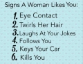 6 signs a woman likes you.