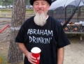 Abraham Drinkin' is a great costume for Halloween, or any other day of the year.