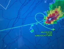 Airline pilot headed to D.C. from Chicago avoids nasty storm by taking an alternate route.