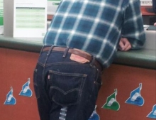 Always fully check your new pair of jeans for any tags or stickers before wearing them in public.