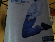 Goodwill just got much cooler after seeing this, “I wear your grandad's clothes” sign.