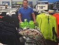 Arnold Schwarzenegger doing some shopping at Walmart.