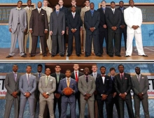 Basketball players' suit styles have changed a lot in 10 years.