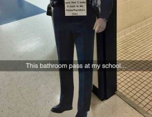 Best school bathroom pass ever.