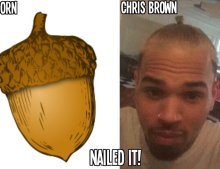 If Chris Brown was trying to look like an acorn, he nailed it.