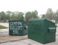 Clinton and Trump ballot boxes.