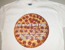 Pizza shirt with lyrics inspired by Linkin Park.