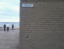 This 'toilet' resembles a glory hole, but when you gotta go, you gotta go.
