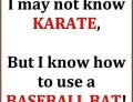 Don't know Karate but I know how to use a baseball bat.