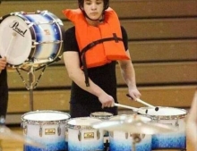 Drummer was asked why he wears a life jacket while drumming.