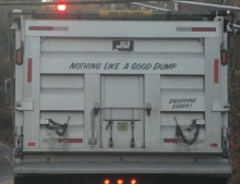 Dump truck driver loves his job and he is not afraid to tell the world how he feels.