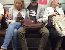 Either this guy sat on the wrong side of his girlfriend or he really does think she's hot.