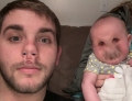 Father and baby daughter face swap gone wrong.