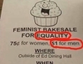 Feminist bake sale for equality.