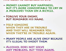 Five rules to remember in life.