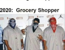 Gangsta rapper turned grocery shopper.