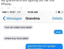 Grandma is still figuring out her first iPhone.