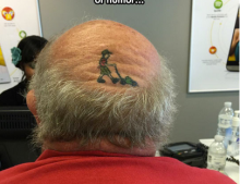 Here is one way to have some fun with your baldness.