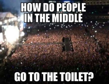 How do people in the middle go to the toilet?