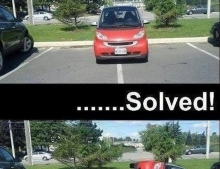 How to deal with an inconsiderate jerk in a Smart car who takes up two parking spots.