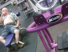 I have a feeling this guy didn't join a gym to get a workout.