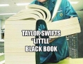 If you ever wondered what Taylor Swift's little black book looked like here it is and it isn't so little after all.